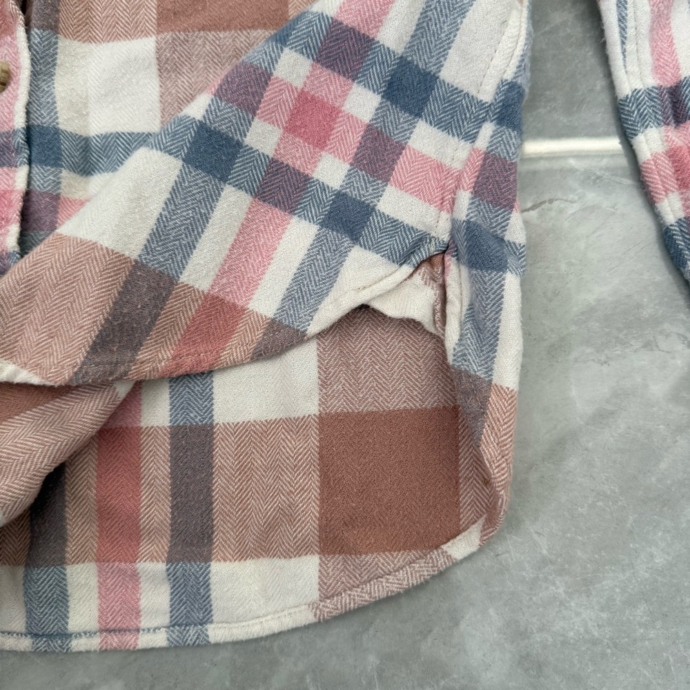 Women’s American Eagle Plaid Flannel Button Down Long Sleeve Shirt Size Medium - Picture 5 of 16